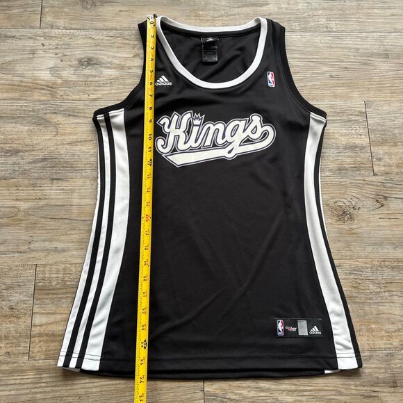 NBA Sacramento Kings Jersey Medium Tank Adidas Black White Stripe Blank NBA4Her - Picture 7 of 7